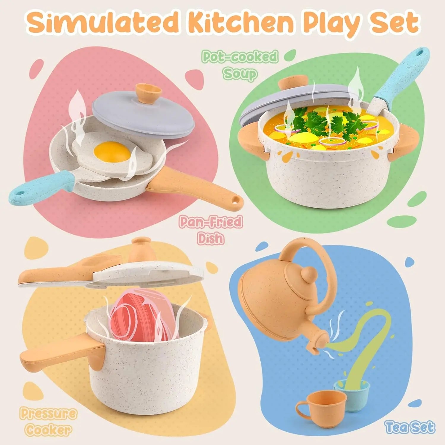Juego de Cocina de Juguete para Niños de 2 a 6 Años