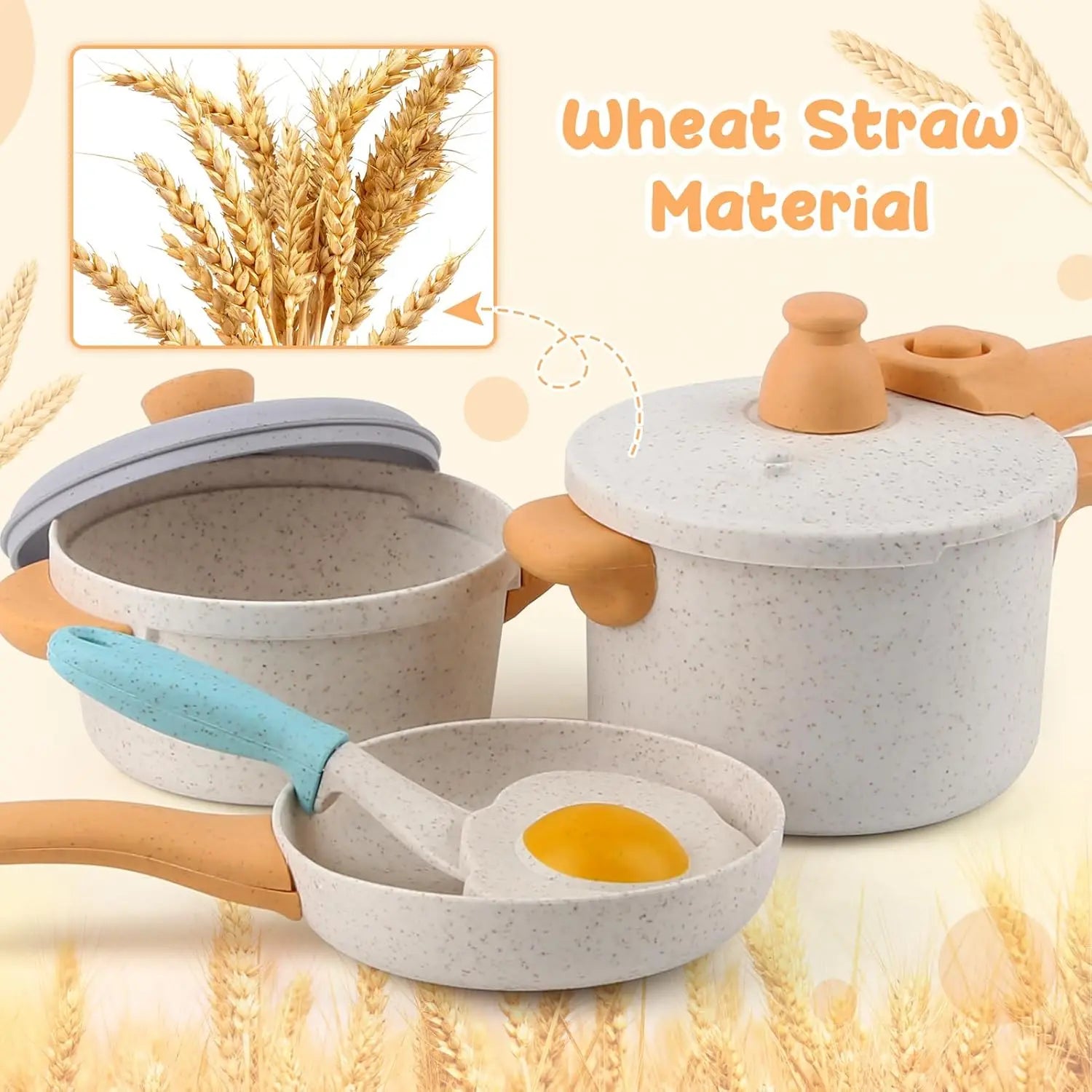 Pretend Play Cookware Kitchen Toy Set for Kids 2- 6 Years Old