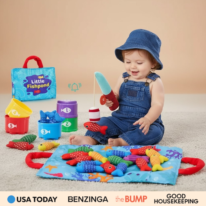 TinyCatch™ Montessori Fishing & Sorting Set - Keeps Toddlers Busy While Learning Colors & Counting