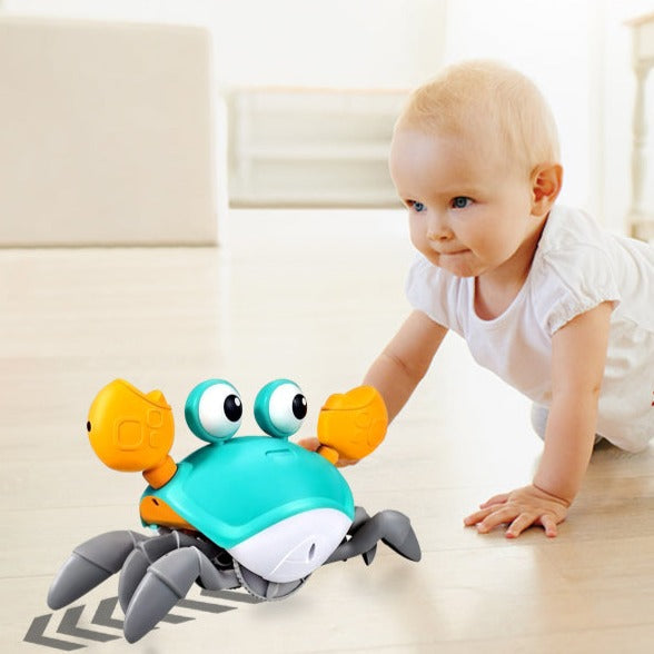Fidtoy Crawling Interactive Baby Toy with Lights Music USB Rechargeable Tummy Time Toy