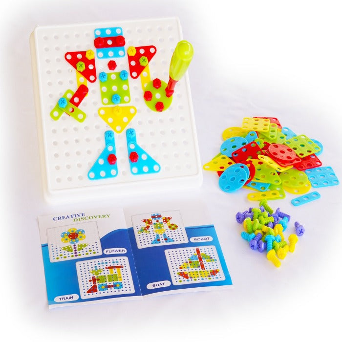 310PCS Creative Mosaic Electronic Kit with Electronic Drill- Fine motor skills toys