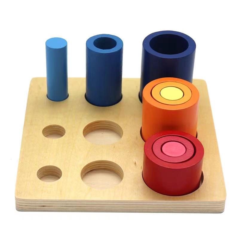 Best Wooden Montessori Three Cylindrical Ladder - Fine motor skills toys