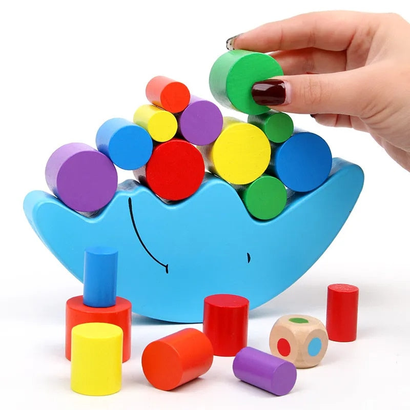 Fidtoy Wooden Moon Balance Stacking Game for Kids Montessori Educational Balance Toy Age 3+