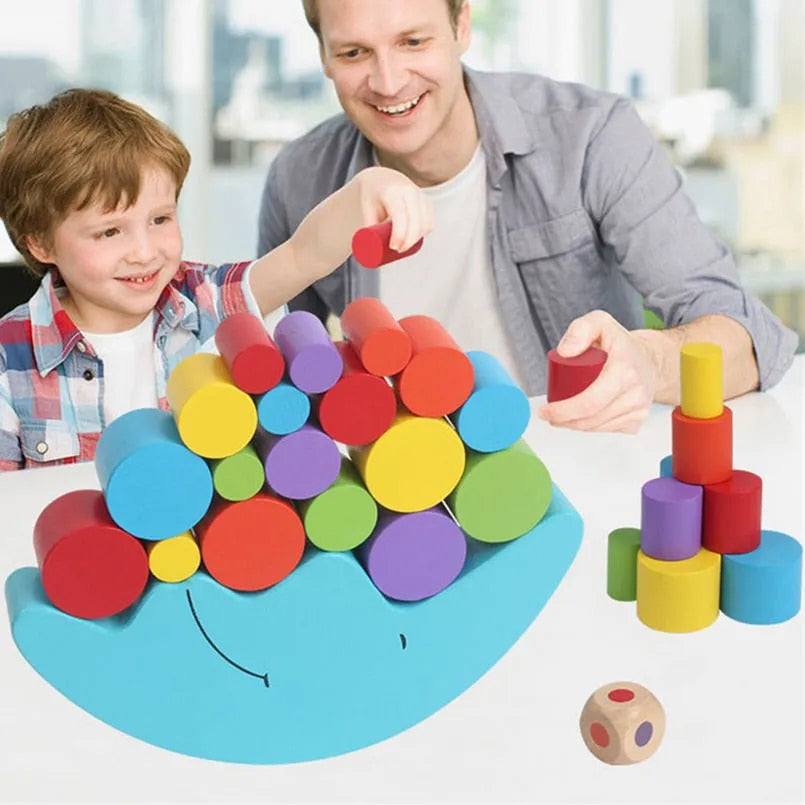 Fidtoy Wooden Moon Balance Stacking Game for Kids Montessori Educational Balance Toy Age 3+