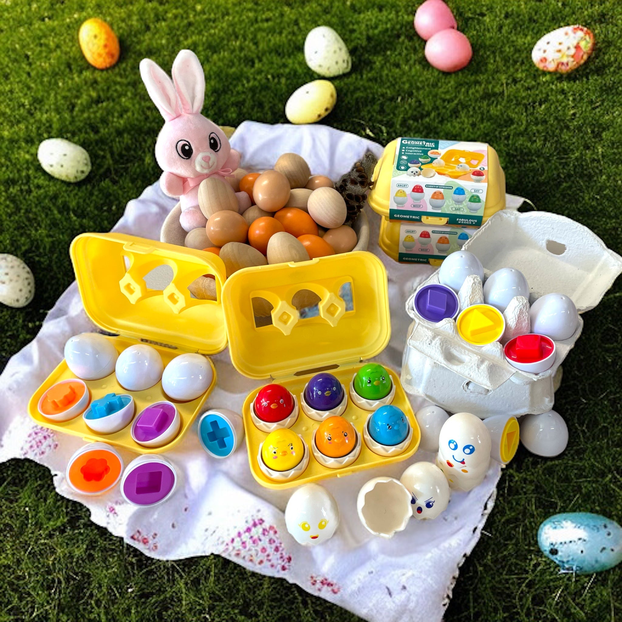 Hide & Squeak Eggs Colour Shape Sorting Matching Toy Eggs