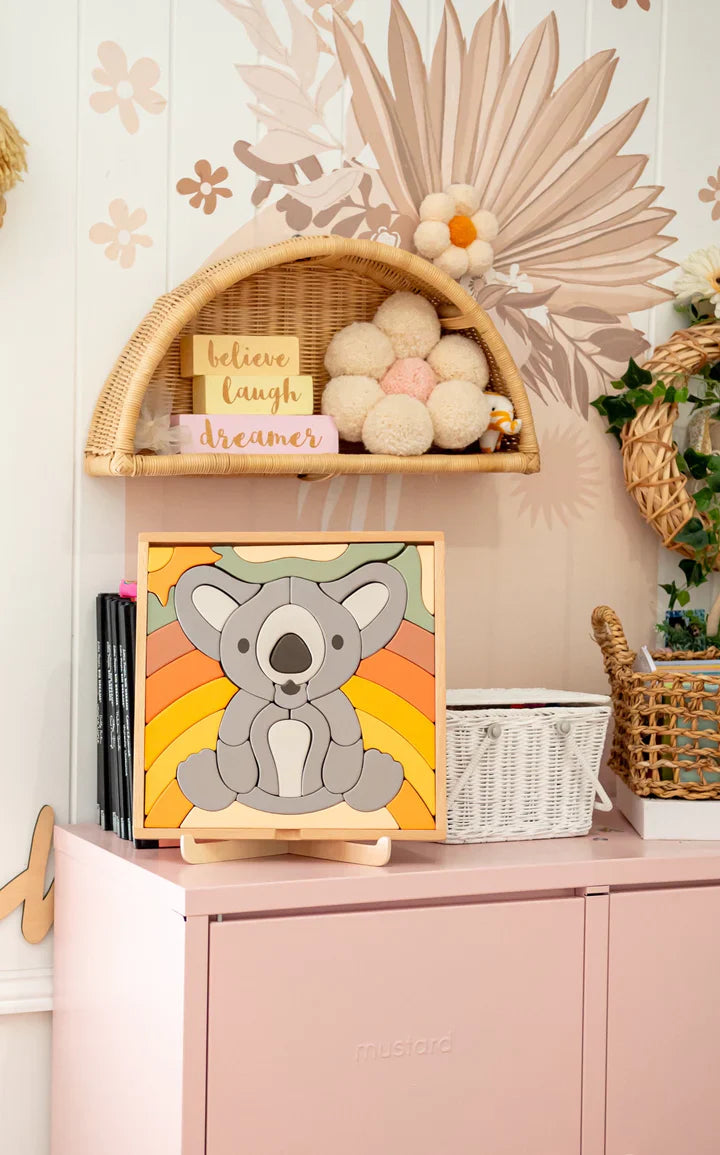 Kirra the Koala Abstract Building Block Puzzle / Home Decor Display