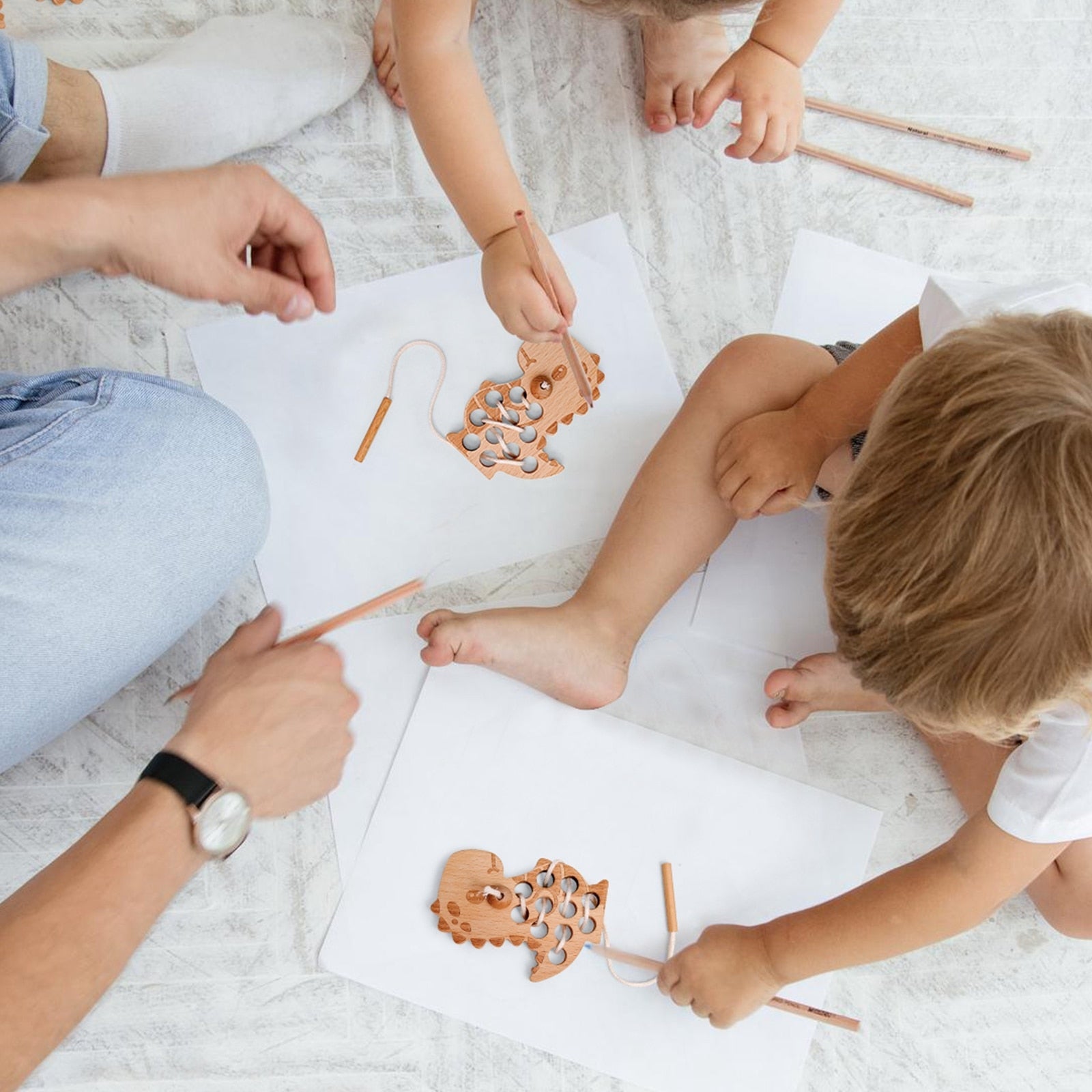 Wooden Threading Animal Board