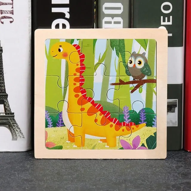 Fidtoy Dinosaur Wooden Puzzle – Educational Toy for Kids, Montessori-Inspired Learning & Fine Motor Development