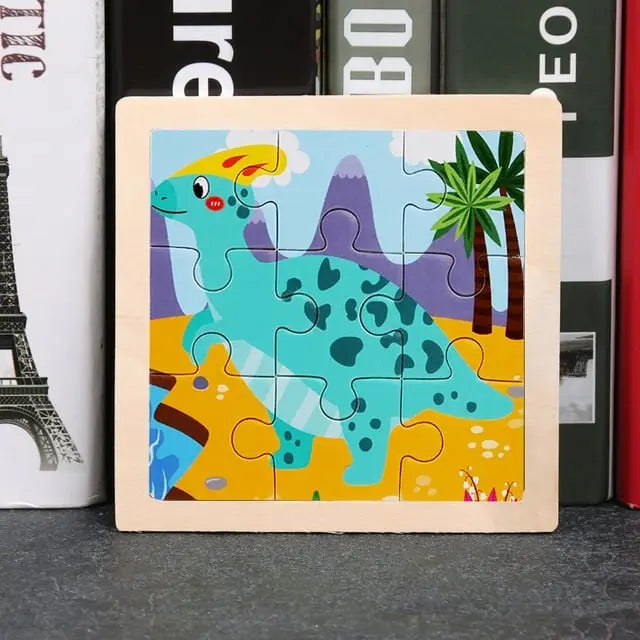 Fidtoy Dinosaur Wooden Puzzle – Educational Toy for Kids, Montessori-Inspired Learning & Fine Motor Development