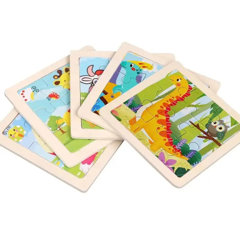 Fidtoy Dinosaur Wooden Puzzle – Educational Toy for Kids, Montessori-Inspired Learning & Fine Motor Development