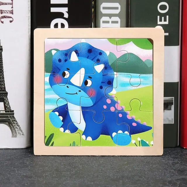 Fidtoy Dinosaur Wooden Puzzle – Educational Toy for Kids, Montessori-Inspired Learning & Fine Motor Development