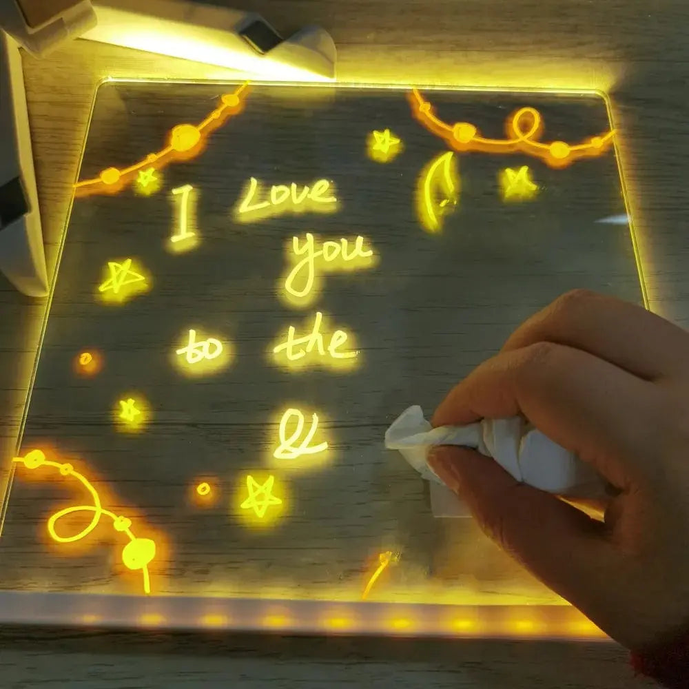 Fidtoy LED Drawing Pad for Kids – Colorful Light-Up Tracing Board for Creative Art, Travel & Home