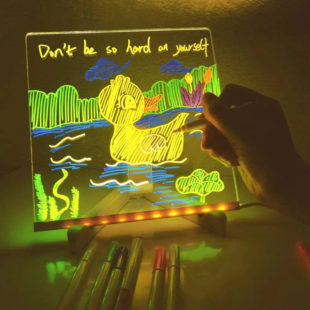 Fidtoy LED Drawing Pad for Kids – Colorful Light-Up Tracing Board for Creative Art, Travel & Home