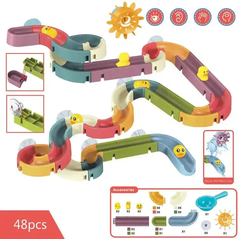 Fidtoy Duck Suction Cup Bathtub Tobogan Toy – Interactive Bath Toys for Toddlers