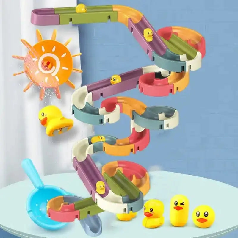 Fidtoy Duck Suction Cup Bathtub Tobogan Toy – Interactive Bath Toys for Toddlers