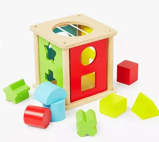 Wooden Geometric Shape Sorting Box
