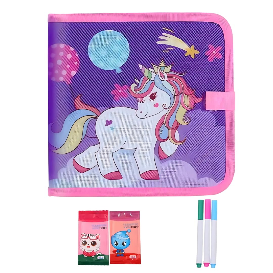 Erasable Drawing Book 3 Coloured Pen 2 Wet Wipe - EKSS0199