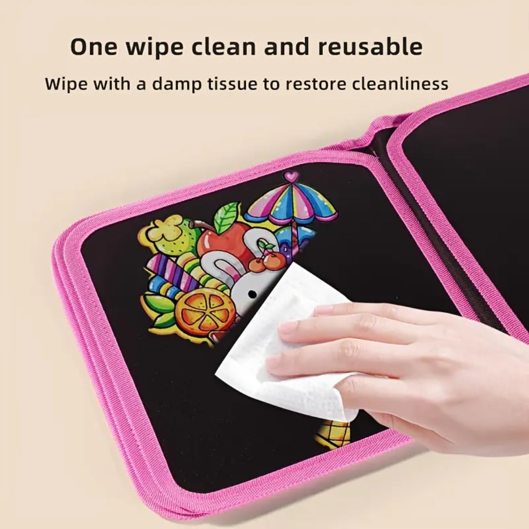 Erasable Drawing Book 3 Coloured Pen 2 Wet Wipe - EKSS0199