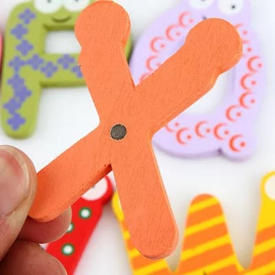 Wooden Alphabet Fridge Magnets | Cute & Educational Tool for Little Learners
