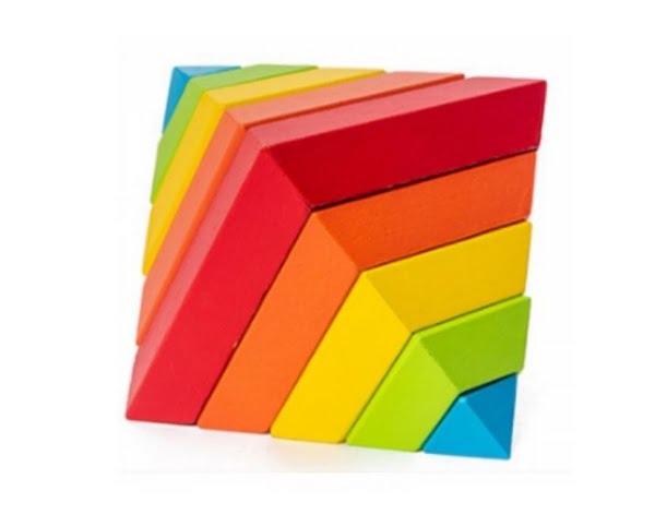 Extrokids Montessori style pyramid - 3D rainbow game to build - EKT1883
