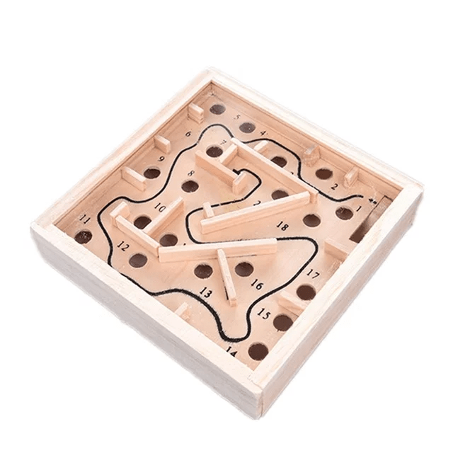 Wooden Labyrinth Mini Puzzle | Engaging Travel-Friendly Game for Kids