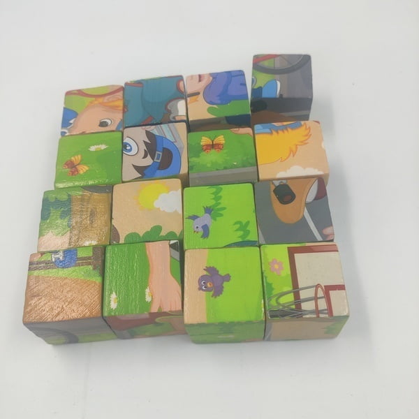 Wooden 16-Piece Cube Puzzle (One Random Design Shipped)