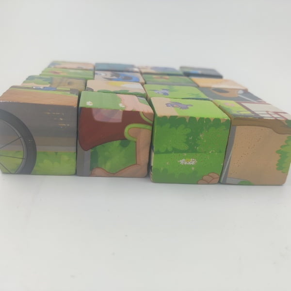 Wooden 16-Piece Cube Puzzle (One Random Design Shipped)