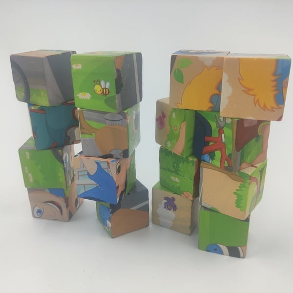 Wooden 16-Piece Cube Puzzle (One Random Design Shipped)