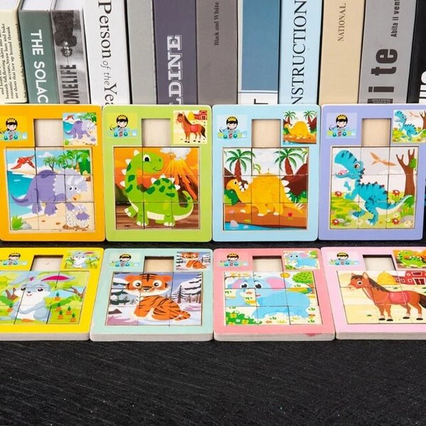 Wooden picture Sliding game - 1 pc random Design Will be shipped - EKT2168