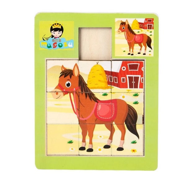 Wooden picture Sliding game - 1 pc random Design Will be shipped - EKT2168
