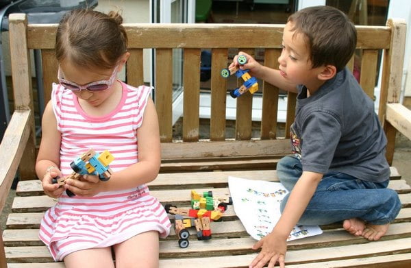 Wooden Robot Transformer - 2-in-1 Action Figure & Vehicle (Random Color Shipped)