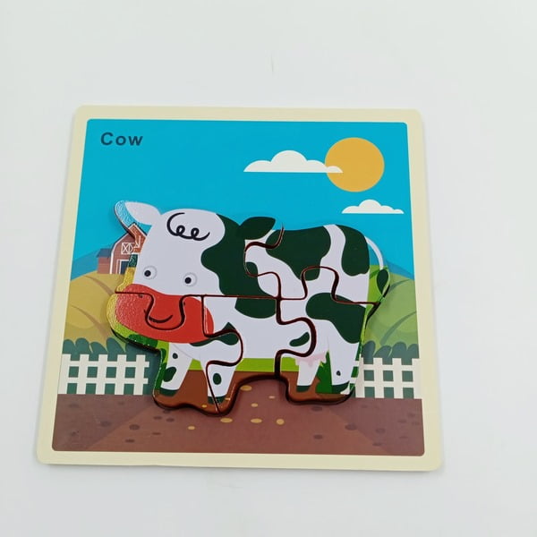 Wooden Chunky Jigsaw Puzzle with name for kids -1 PC RANDOM DESIGN WILL BE SHIPPED- EKT2362