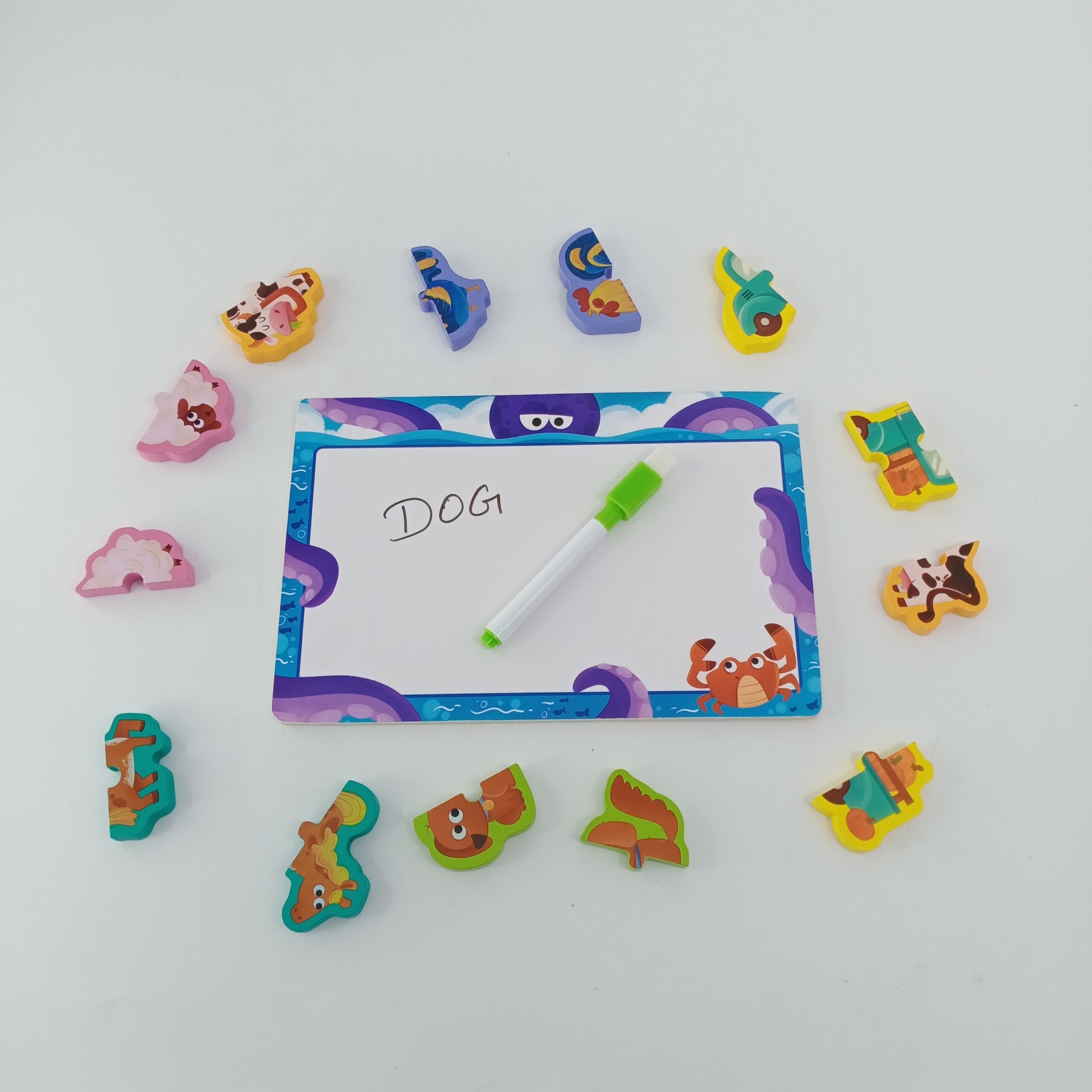 Wooden Puzzles writing board - great for learning - Domestic Animals - EKT2394