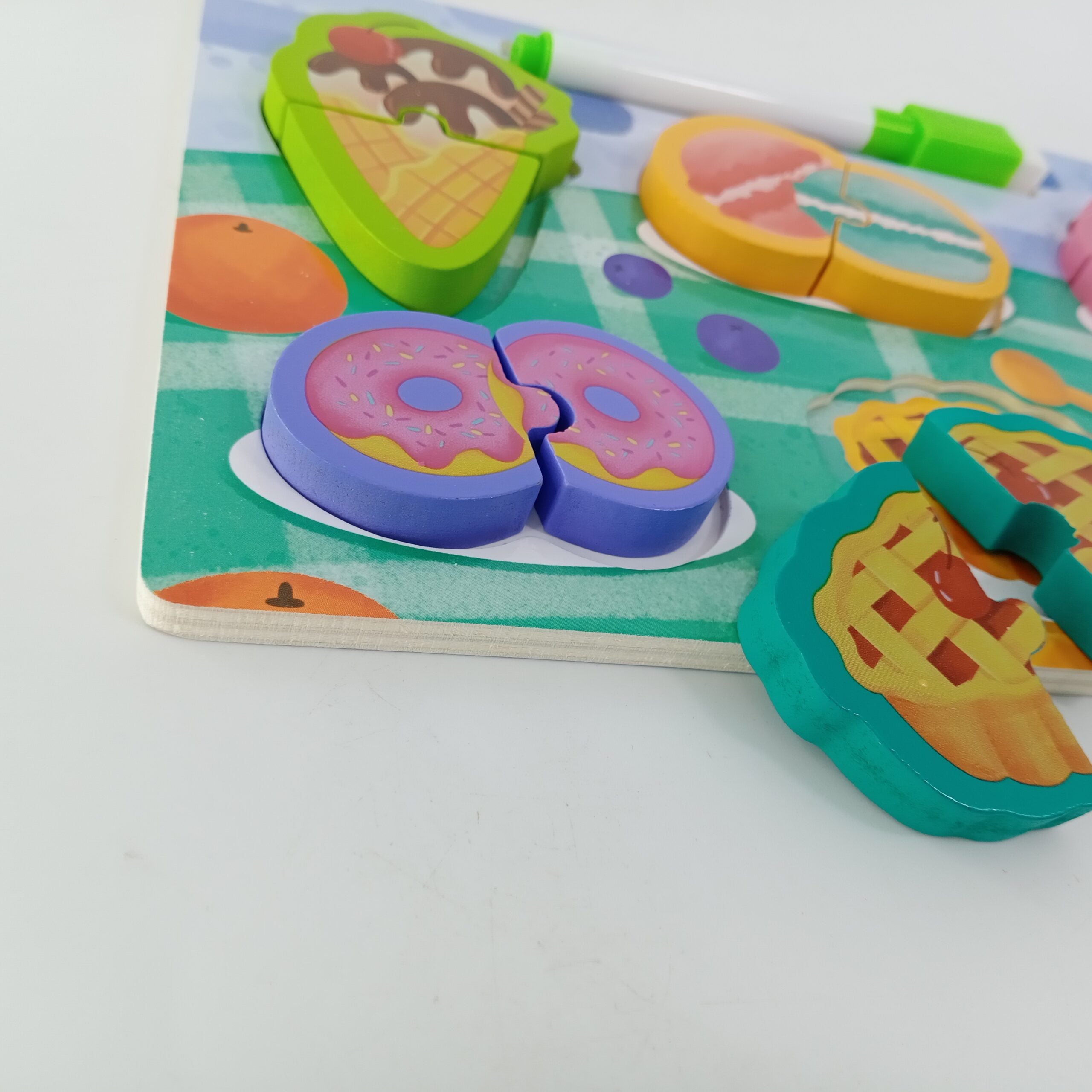 Wooden Puzzles writing board - great for learning - Junk Foods - EKT2396