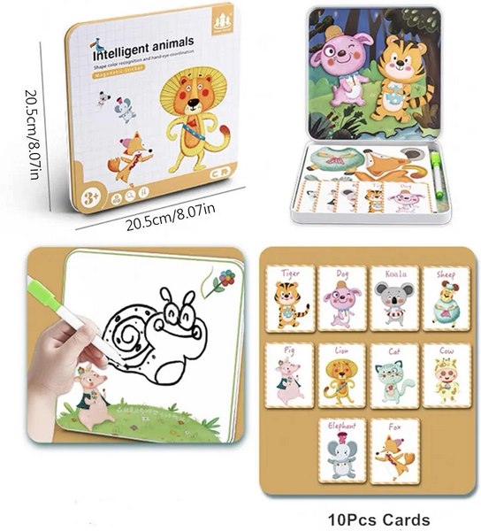 Magnetic sticker puzzle INTELLEGENT ANIMAL - EKT2487