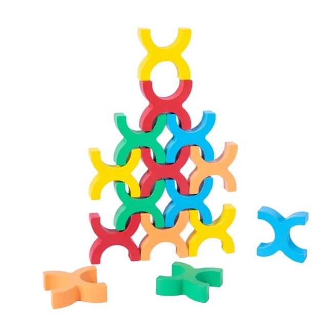 Wooden Stacking Blocks Set – 15 Pieces