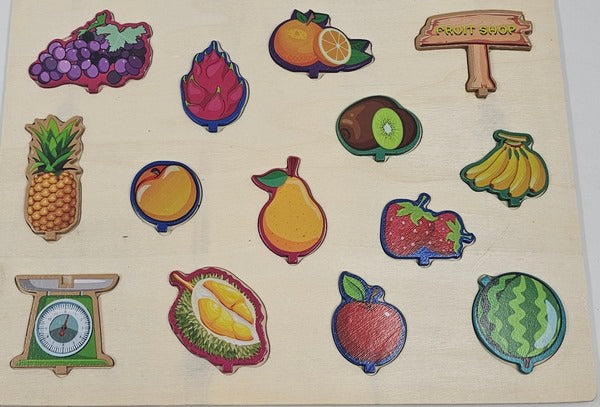 Wooden 3Dpuzzle Two Sided Play Fruit Shop - EKT2936