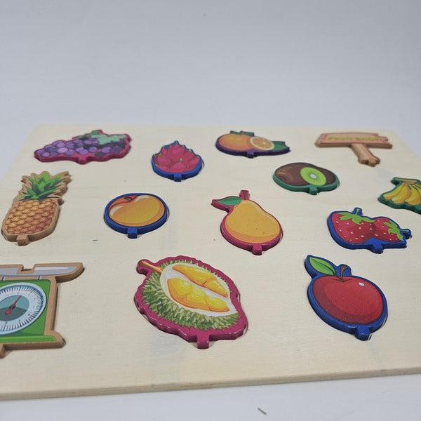 Wooden 3Dpuzzle Two Sided Play Fruit Shop - EKT2936