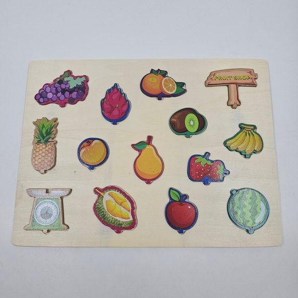 Wooden 3Dpuzzle Two Sided Play Fruit Shop - EKT2936