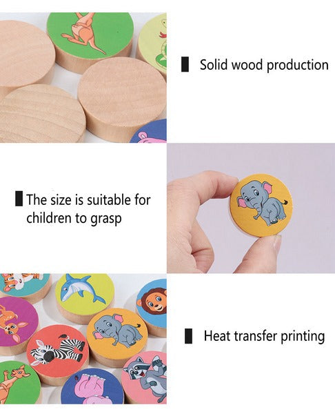 Wooden Four Color Animals Logic Game - EKT2954