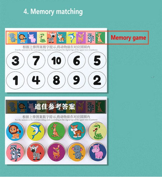 Wooden Four Color Animals Logic Game - EKT2954