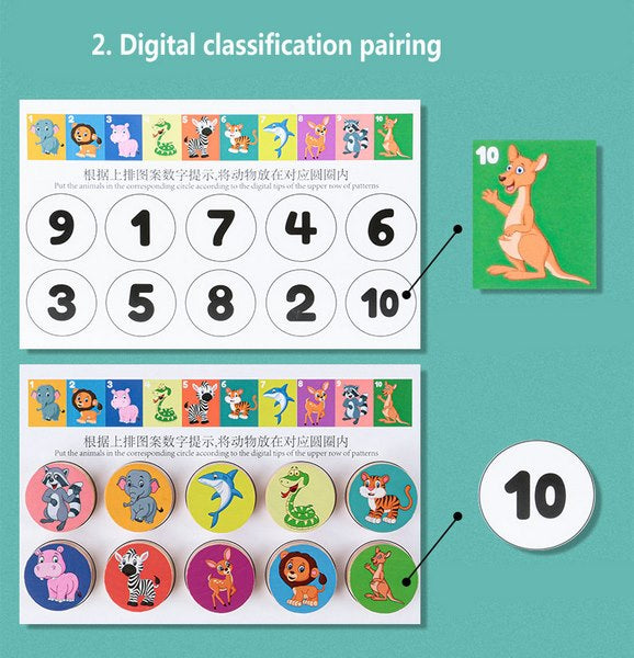 Wooden Four Color Animals Logic Game - EKT2954