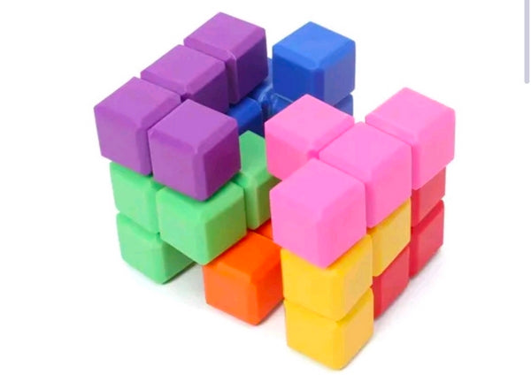 Rainbow Cubes 3D Puzzle Arrange 7 Pieces to Form Cube - EKT3522