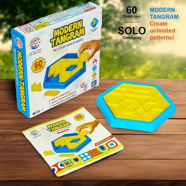 Modern Tangram Puzzle With 60 Challenges - EKT3585