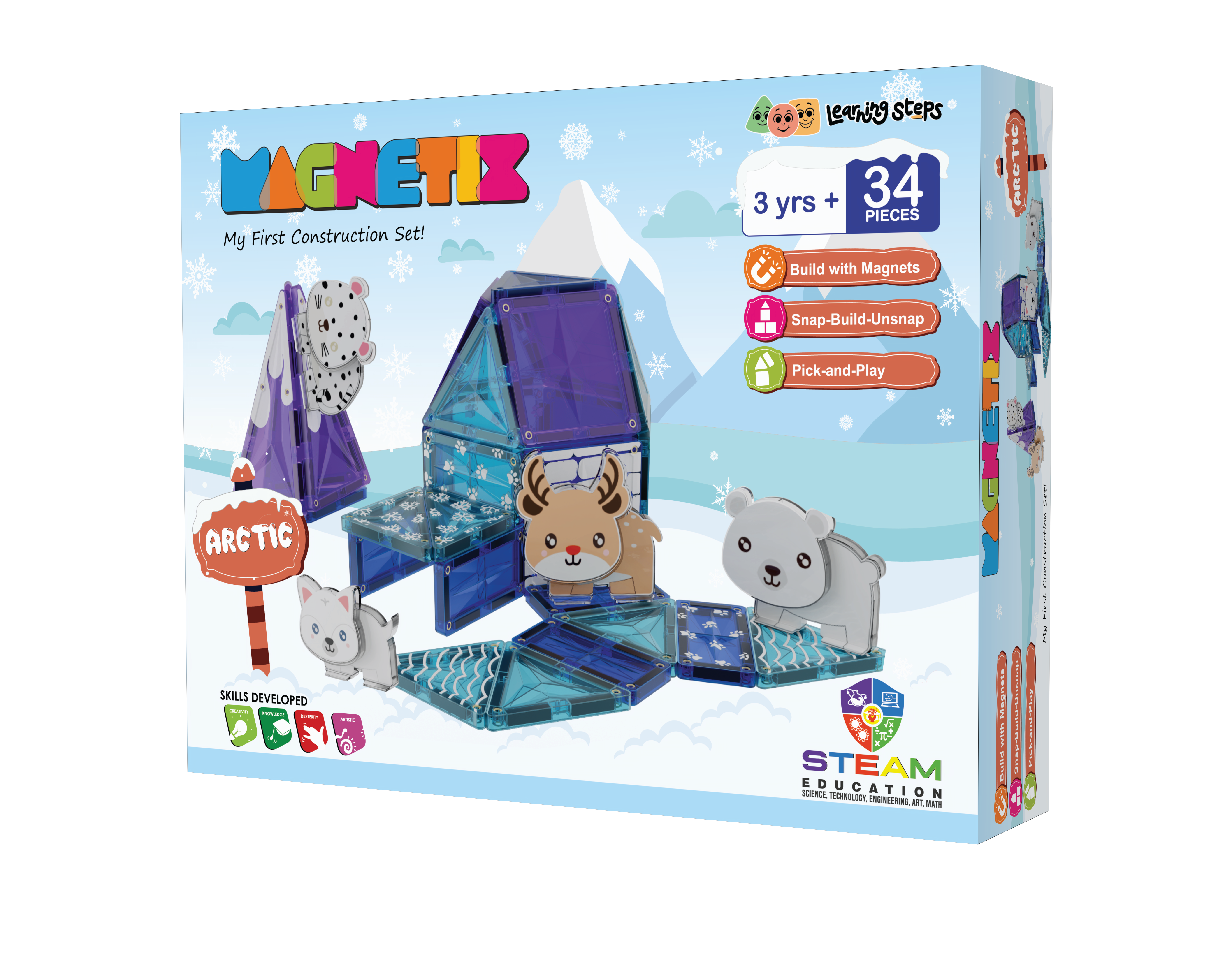 Magnetix Construction Set Artic Theme 34 Pieces - EKT3655