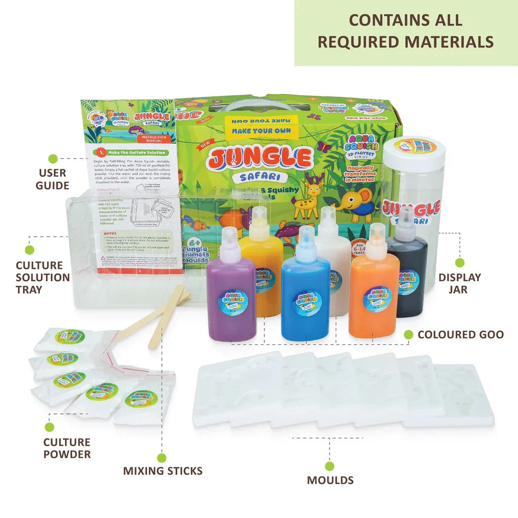 Jungle Safari Aqua Squish Kit for Kids 100% Safe & Non Toxic - EKT3662