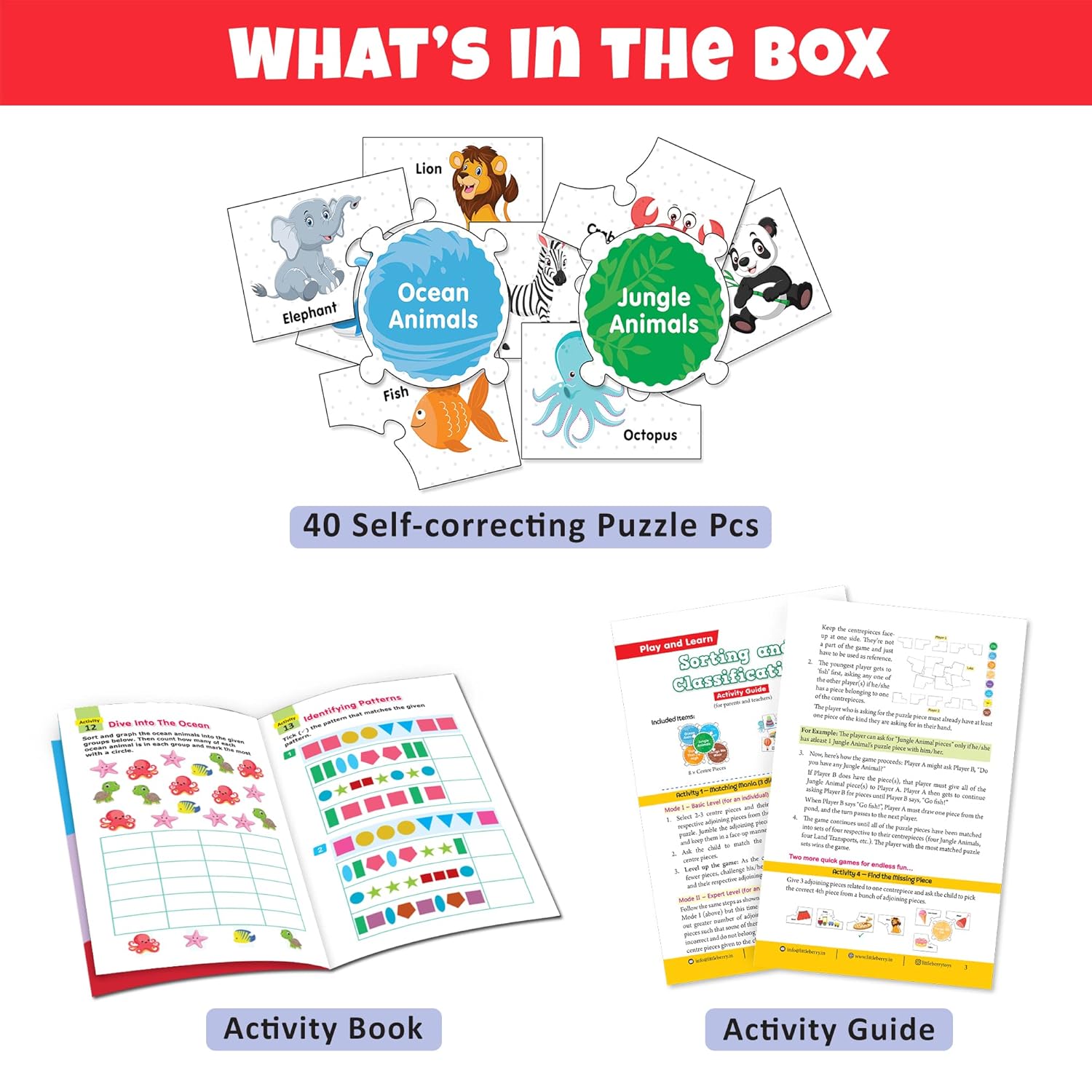 Play and Learn Puzzles - Sorting and Classification | 5 Different Puzzle Games | Learning & Educational Toy - EKT3729