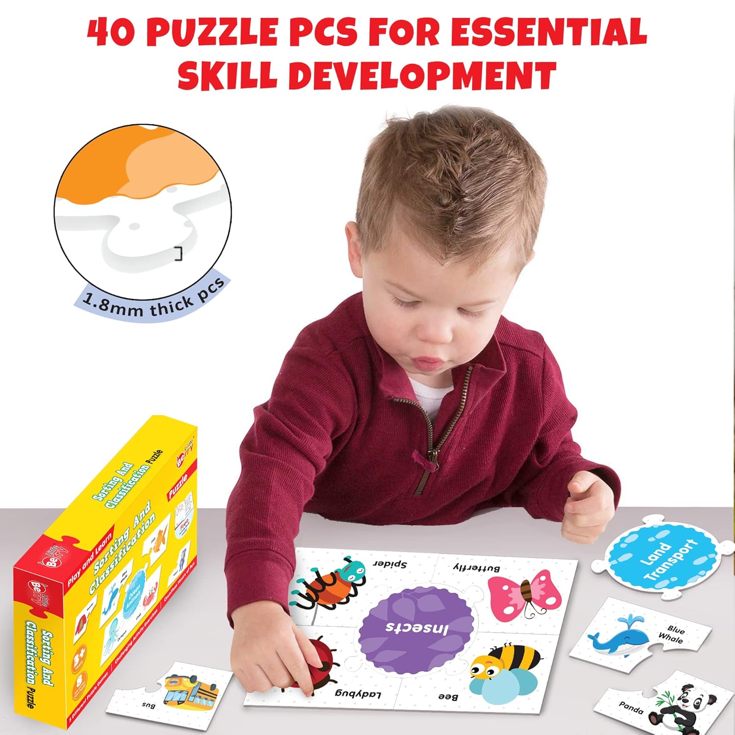 Play and Learn Puzzles - Sorting and Classification | 5 Different Puzzle Games | Learning & Educational Toy - EKT3729