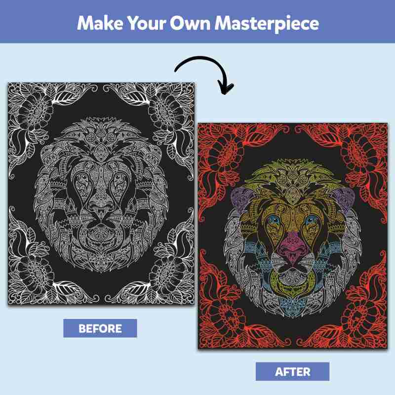 Neon Animals & Birds Junior Colouring Kit | Mandala Sheets - EKT3745