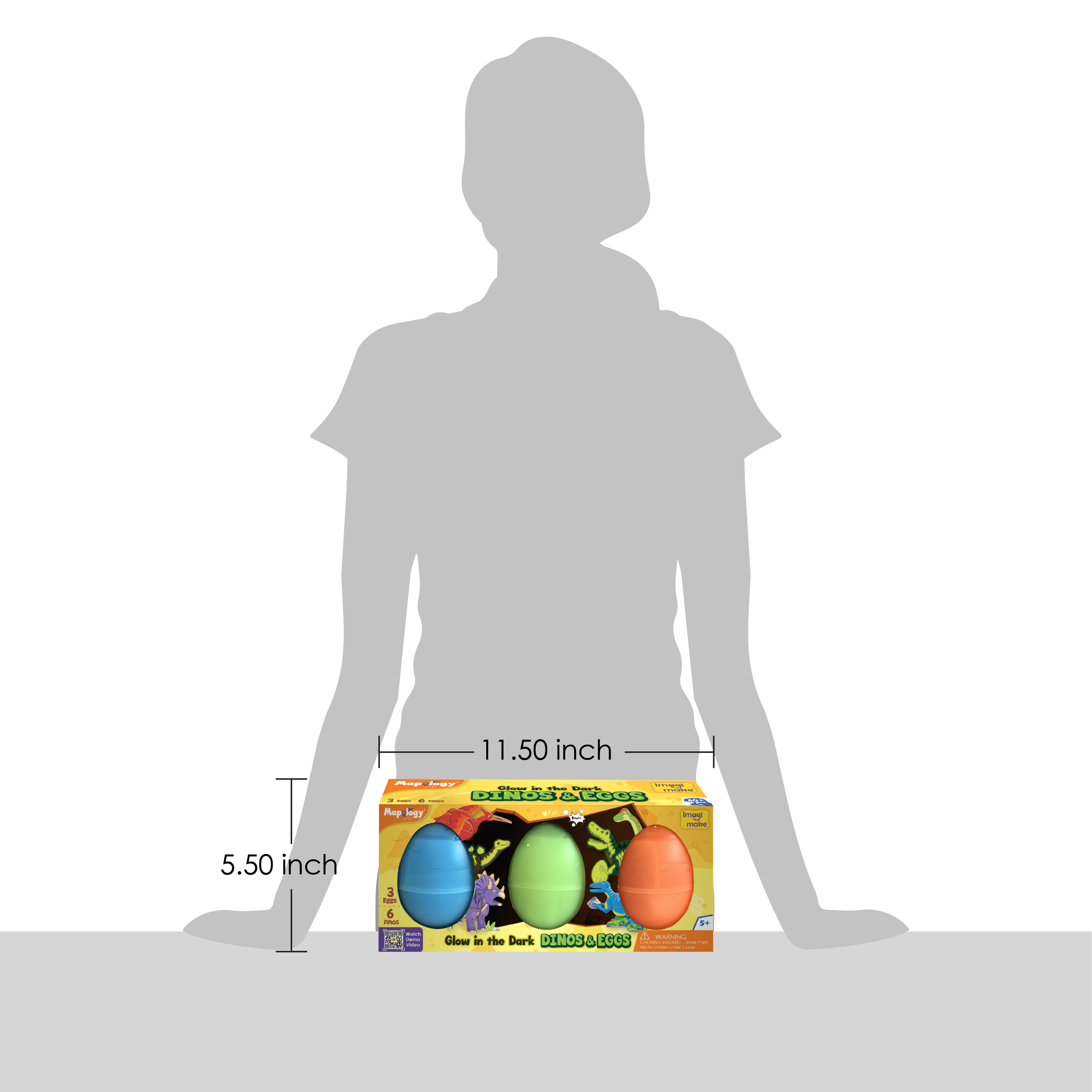 Glow in the Dark Dino & Eggs | - EKT3774